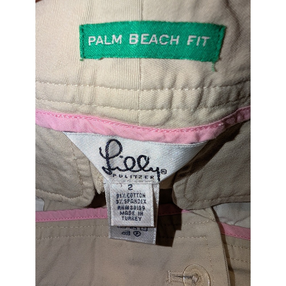 Lilly Pulitzer Palm Beach Fit Women's Khaki Wide Leg Pants Size 2 - Picture 3 of 5